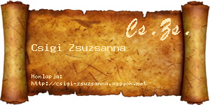 Csigi Zsuzsanna névjegykártya